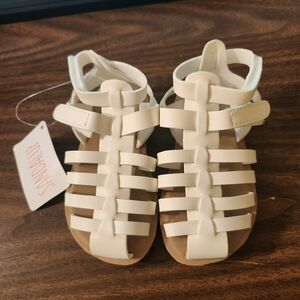 Sandalup Kids White Gladiator Sandals with Hook-and-Loop Strap Kids 5